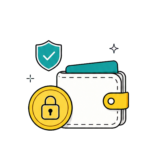 Locked wallet with a security shield